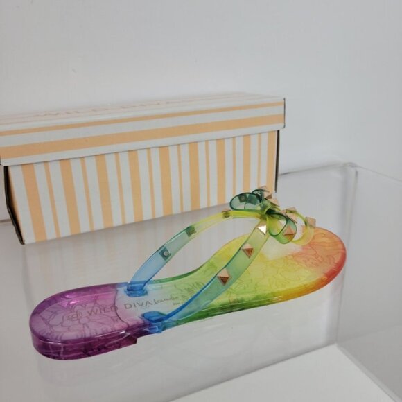 Wild Diva Studded Rainbow Sandals - Picture 4 of 6